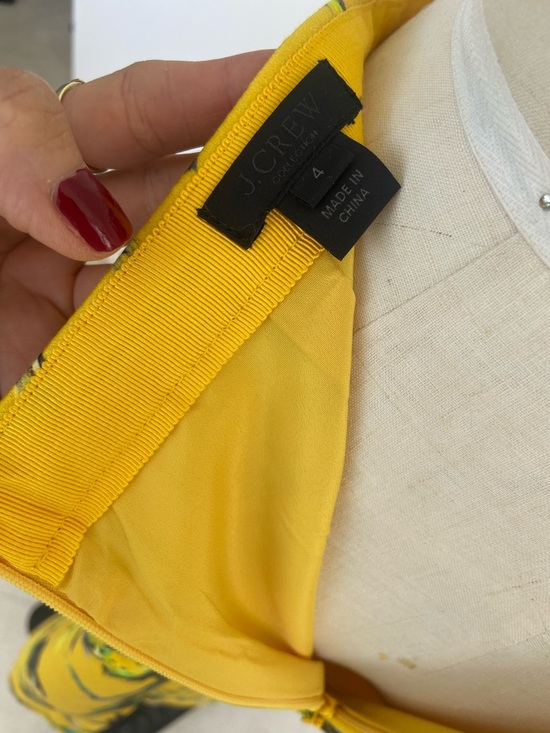 J. Crew Collection Yellow Floral Pencil Skirt - Picture 3 of 5
